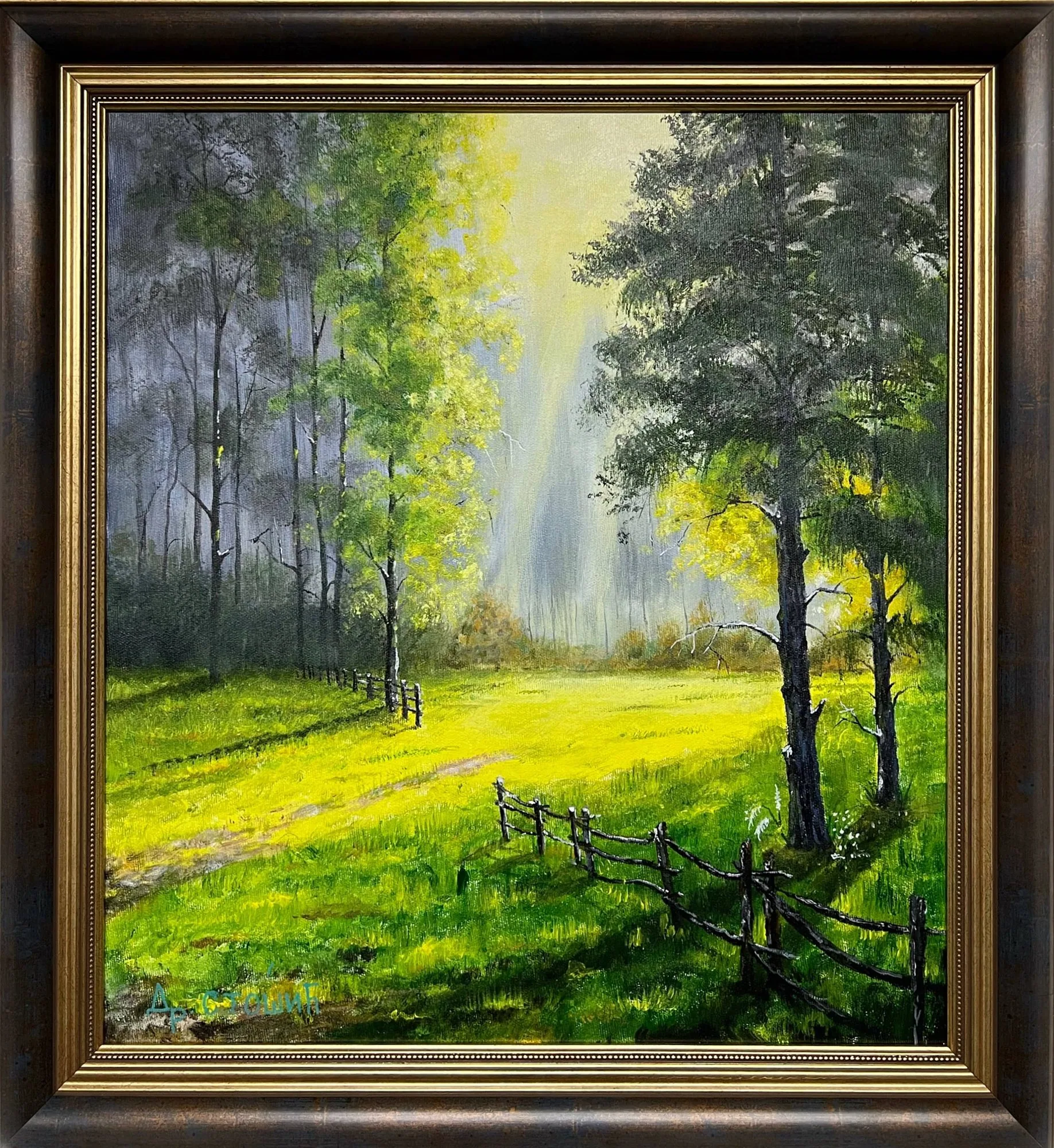 Зраци — оригинална слика, акрил на платну, 45 × 50 цм, Драган Стошић